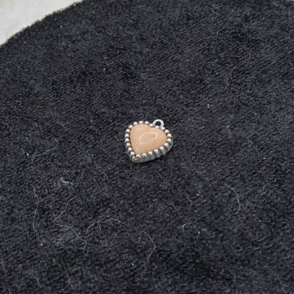 Vintage .925 R Sterling Silver Tulip Makers Mark Amazonite Cabochon Inset Charm - Picture 3 of 4